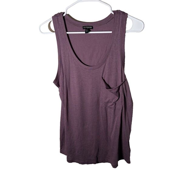 Express Tops - Express Tank Top Women's Small Purple Sleeveless Round Neck Pocket Shirt